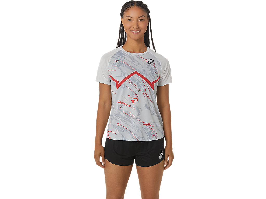 Camiseta Asics Cj-Line Light Sleeve Feminino Cinzentas Vermelhas | 0624-XQMFC