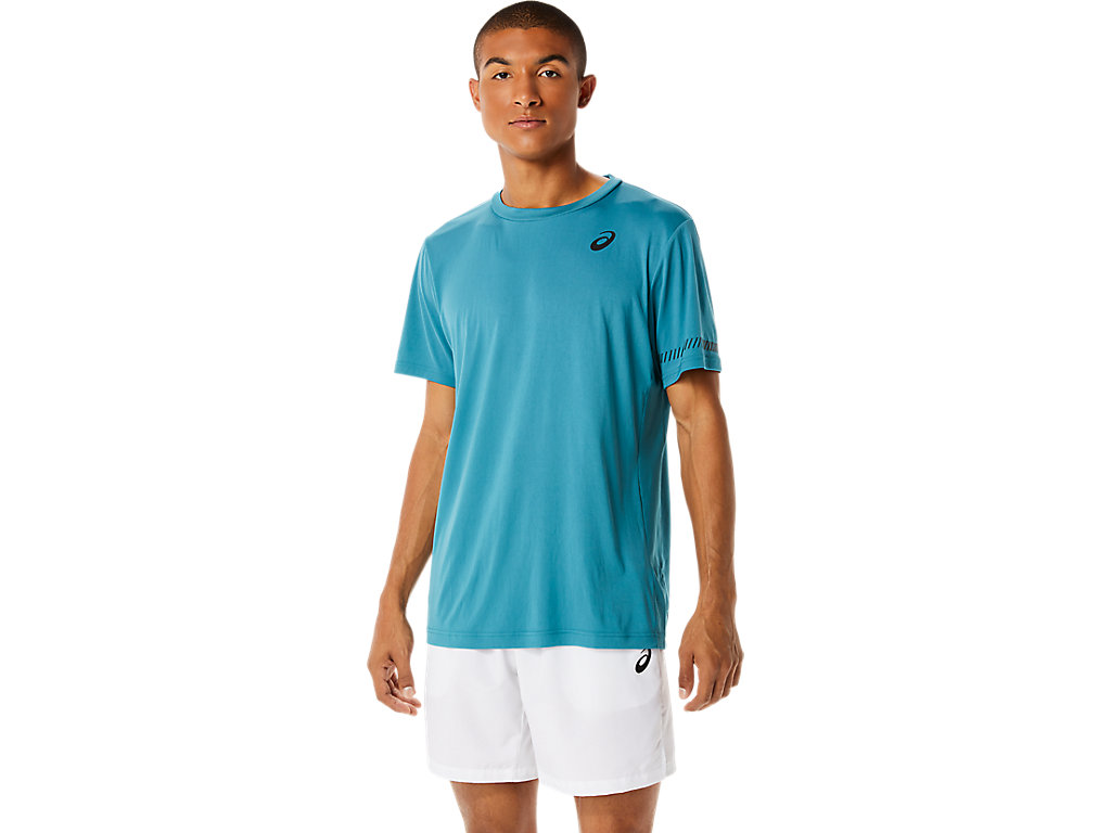 Camiseta Asics Curta Sleeve Tee Masculino Verdes Escuro | 1875-BUERF