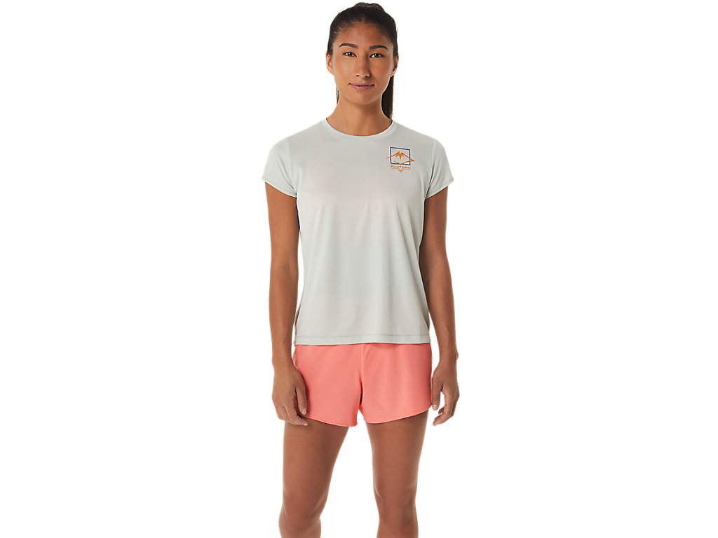 Camiseta Asics Fujitrail Logo Sleeve Feminino Luz Verde Oliva | 2301-FNBZS