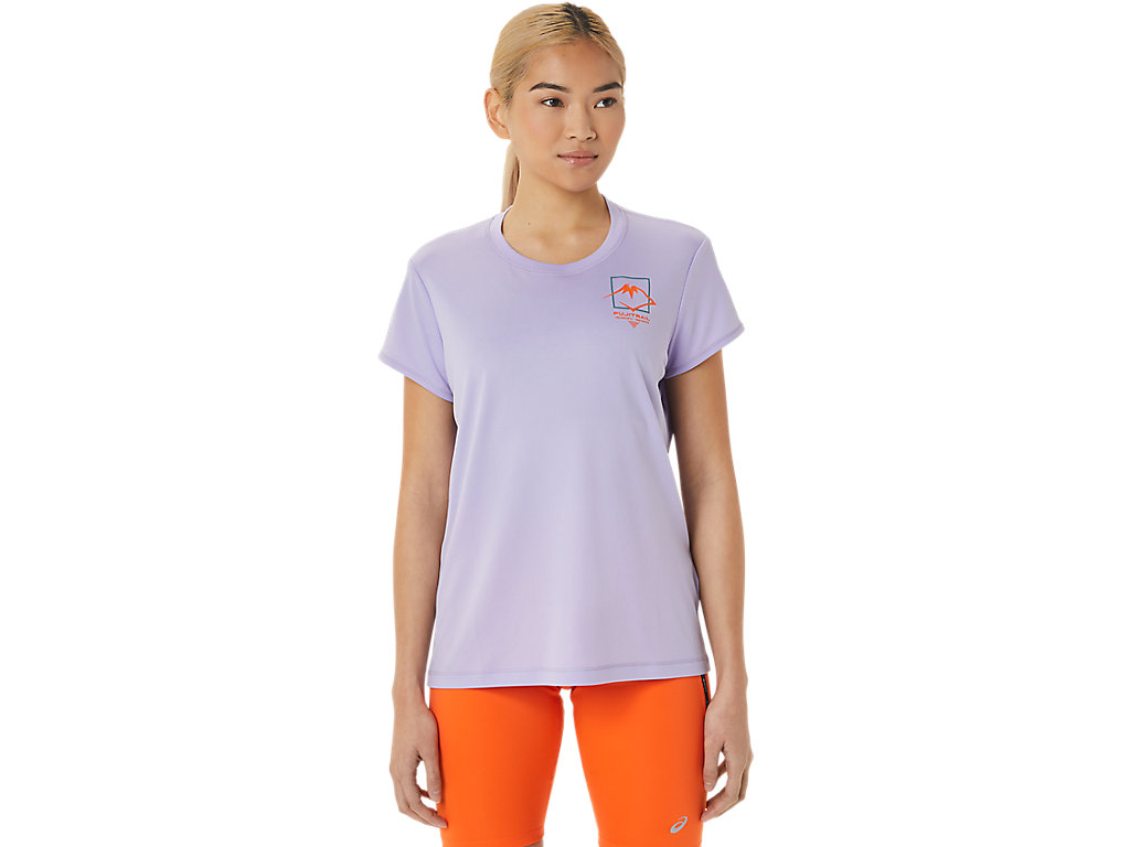 Camiseta Asics Fujitrail Logo Sleeve Feminino Roxo | 5019-JIUTZ