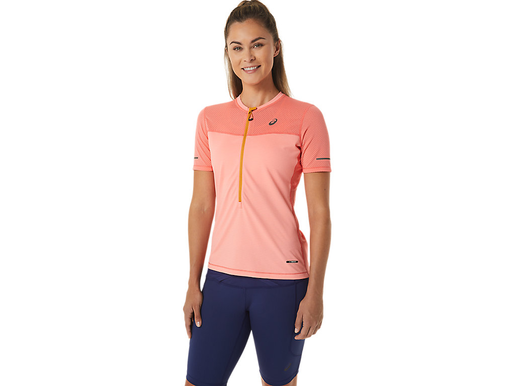 Camiseta Asics Fujitrail Sleeve Feminino Rosa | 1709-UETHK