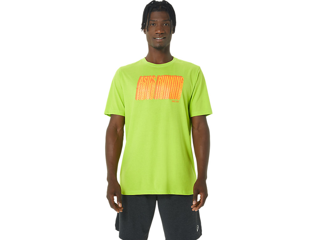 Camiseta Asics Long Abstract Logo Tee Feminino Luz Verdes | 4921-ISKWH