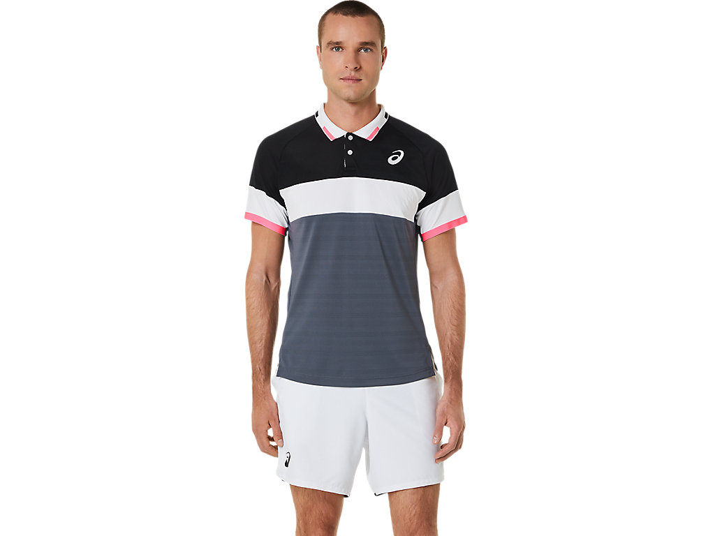 Camiseta Asics Match Polo-Shirt Masculino Pretas Cinzentas | 0568-ZAISM