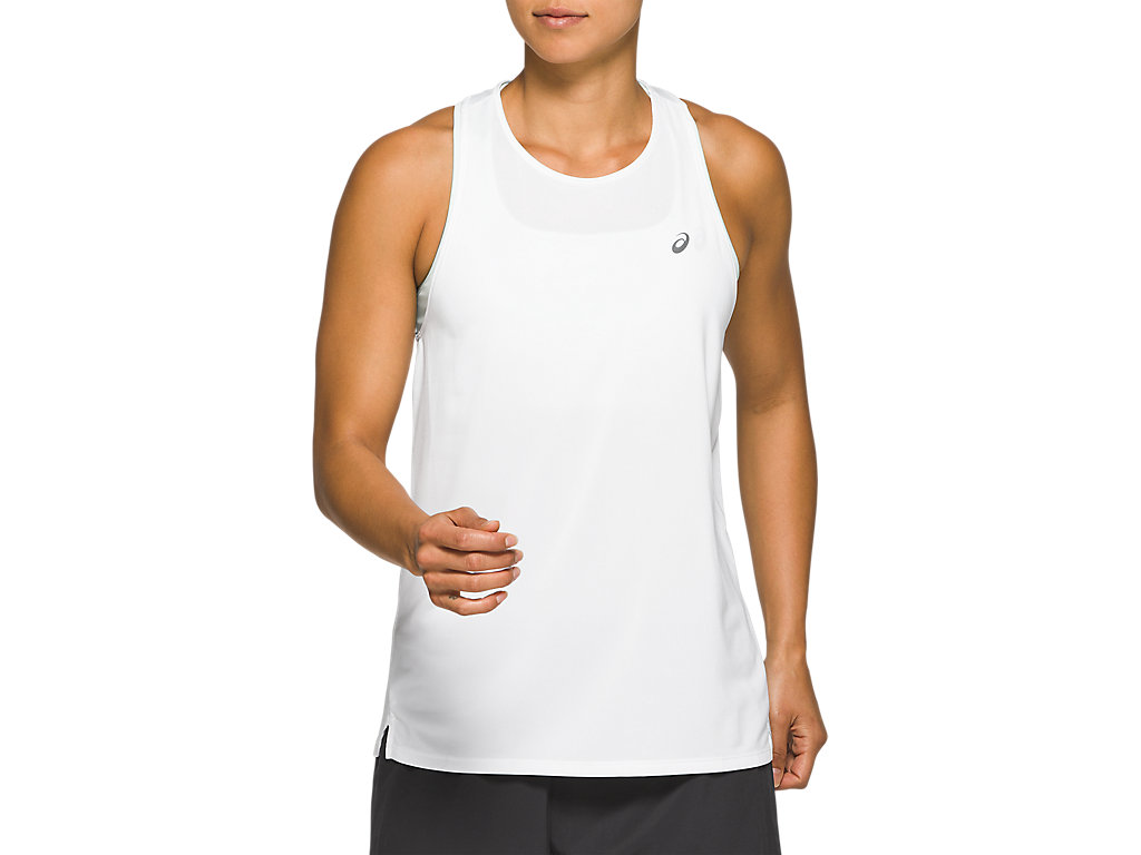 Camiseta Asics Race Sem Manga Feminino Branco | 8290-DWNZL