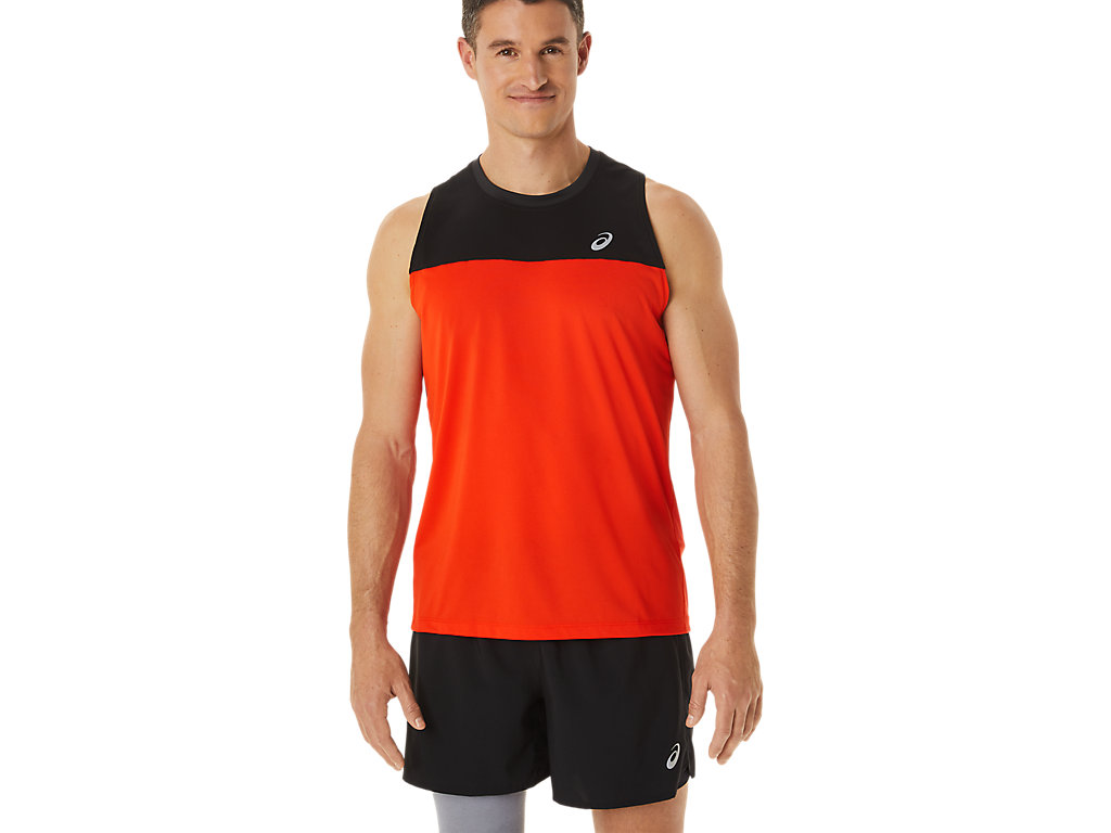 Camiseta Asics Race Singlet Masculino Pretas Rosa | 2436-SVMNT