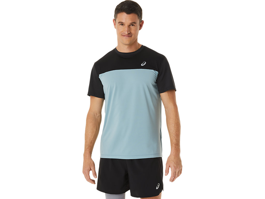 Camiseta Asics Race Sleeve Masculino Pretas Luz Cinzentas | 6953-XNHWC