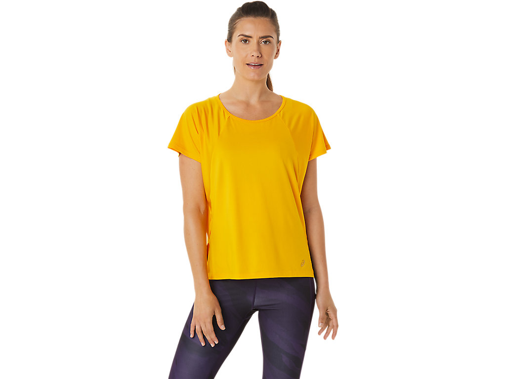 Camiseta Asics Side Slit Sleeve Feminino Amarelas | 9307-MIHTD