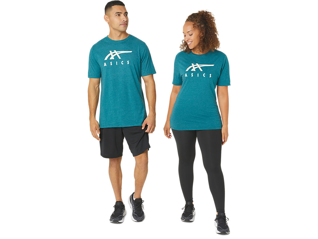 Camiseta Asics Stripe Sleeve Tee Feminino Verdes Escuro | 2670-OVZED