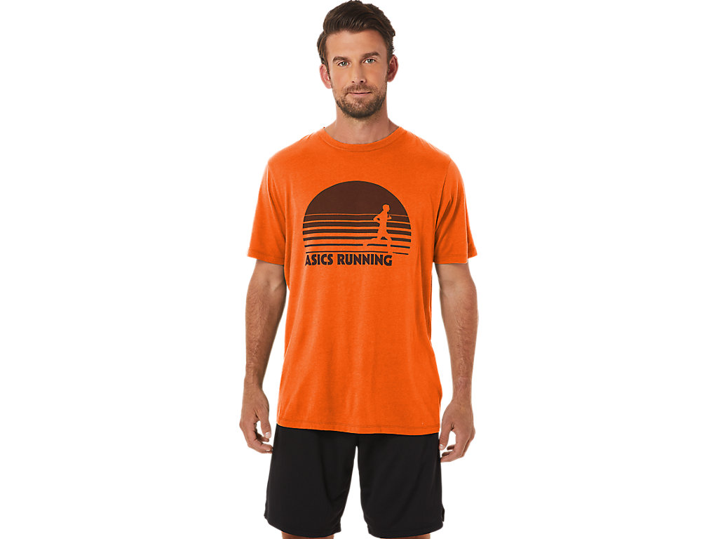 Camiseta Asics Sunrise Runner Gráficas Tee Feminino Laranja | 4625-RVLFB