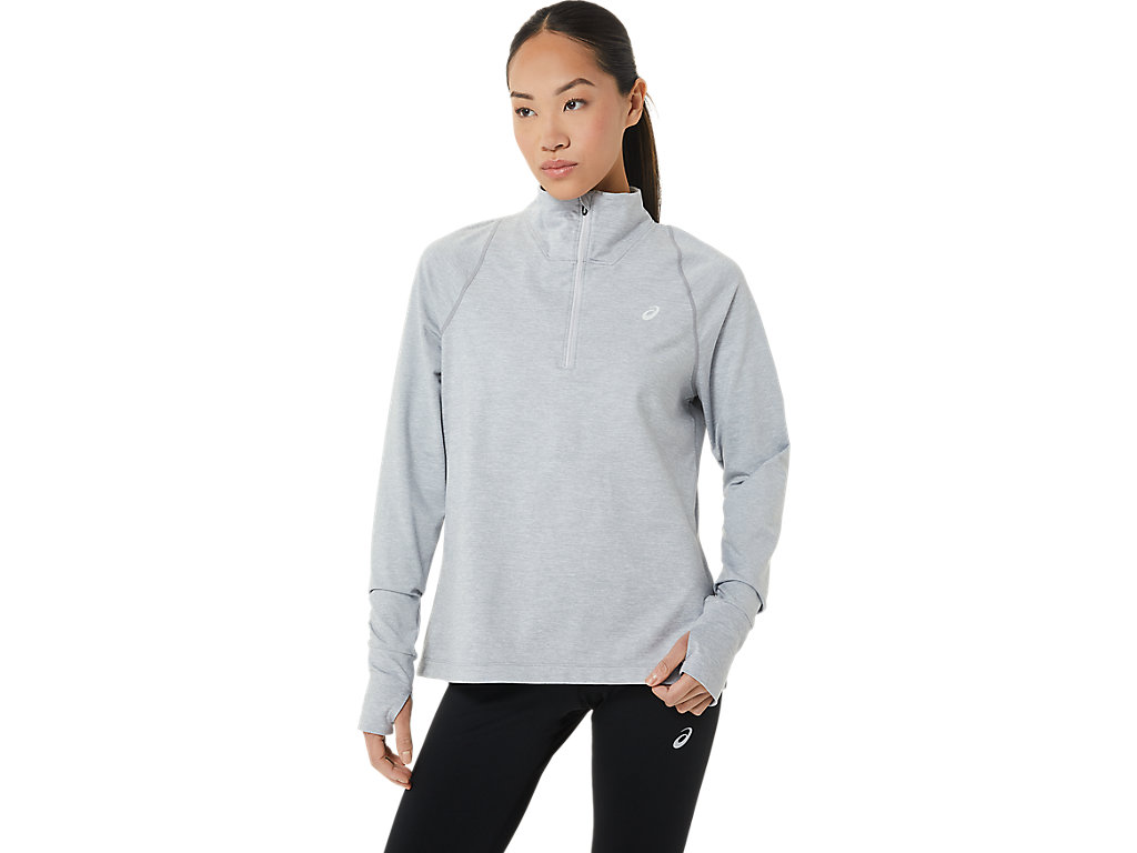 Camiseta Asics Thermopolis Half Zip Feminino Luz Cinzentas | 3971-FNEAZ