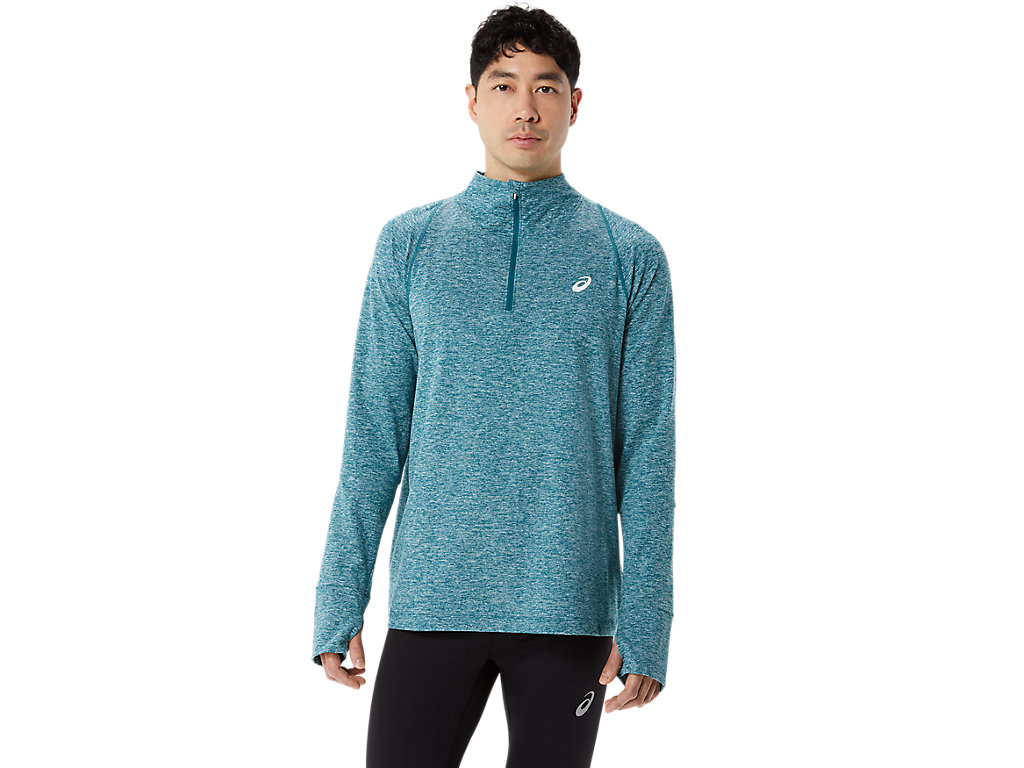 Camiseta Asics Thermopolis Quarter Zip Masculino Azuis | 5962-BSDIT