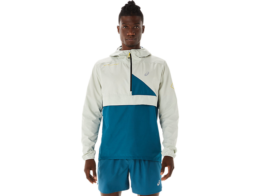 Casaco Asics Fujitrail Anorak Masculino Turquesa Luz Verde Oliva | 4350-LEGSO