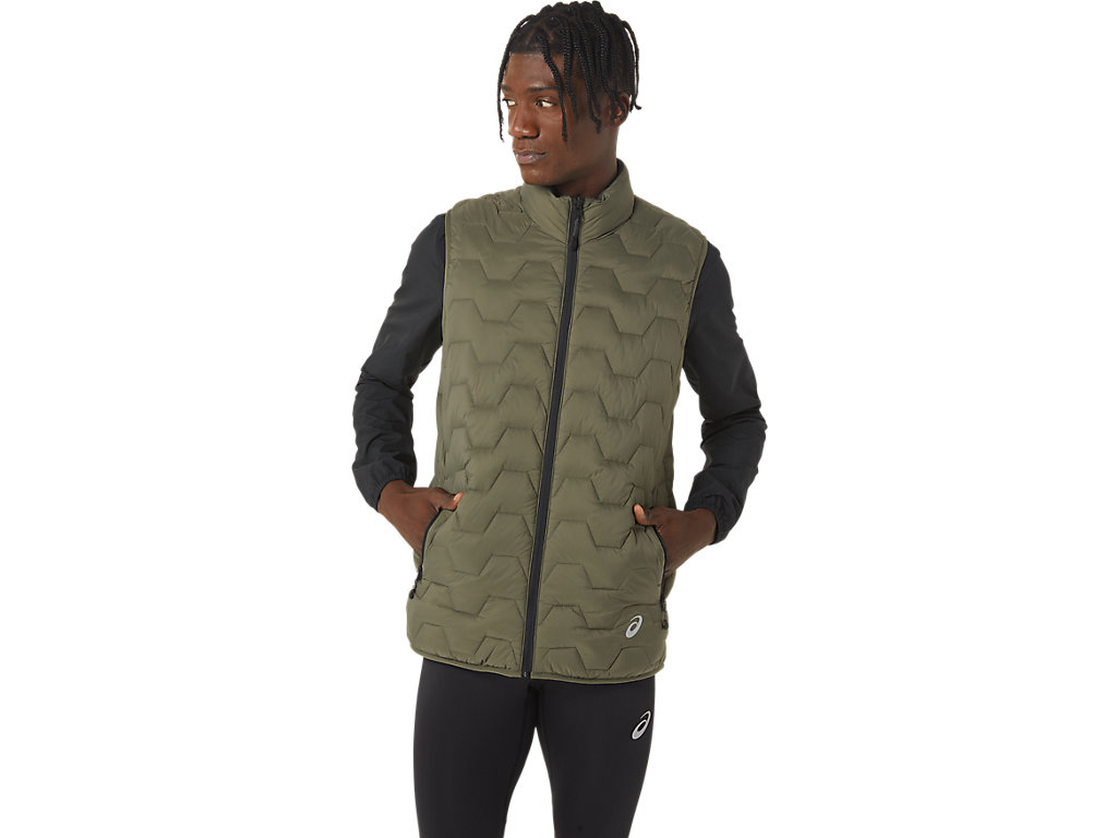 Casaco Asics Reverse Ins Vest Masculino Verdes Cinzentas Escuro | 0581-DFSZK