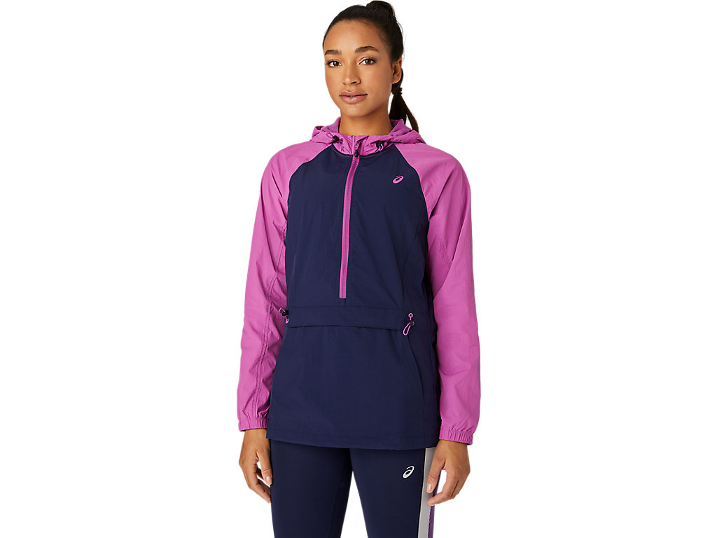 Casaco Asics W Anorak Feminino Roxo Azul Marinho | 0586-JEGTN