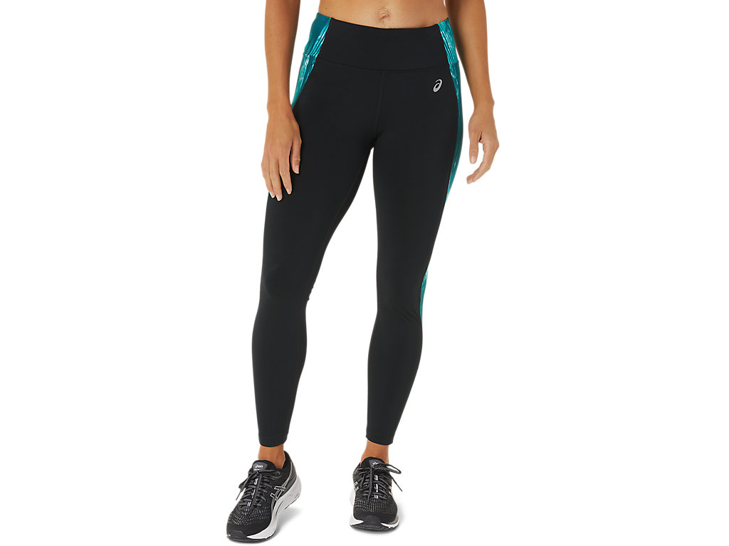 Leggings Asics 7/8 Performance Feminino Pretas Verdes Escuro | 1586-WDRJE