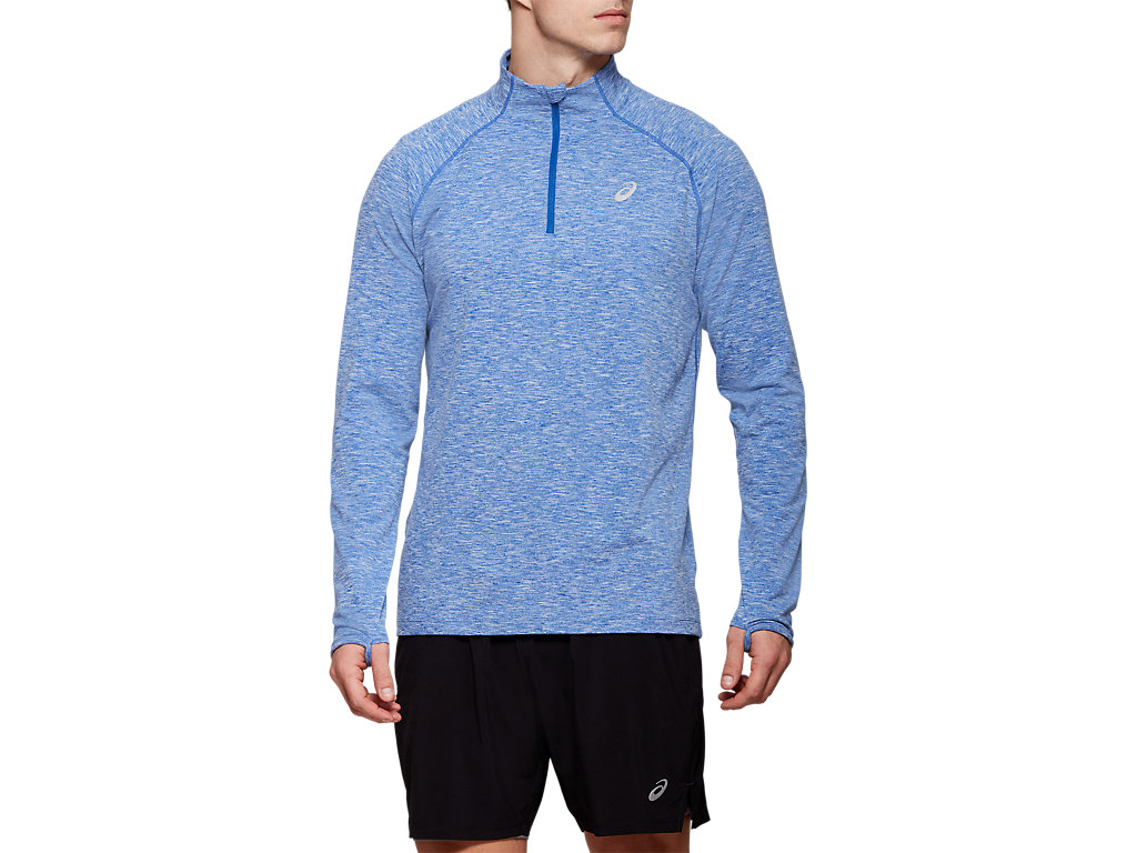 Moletom Com Capuz Asics Dorai Quarter Zip Masculino Azuis | 9641-JWNGL