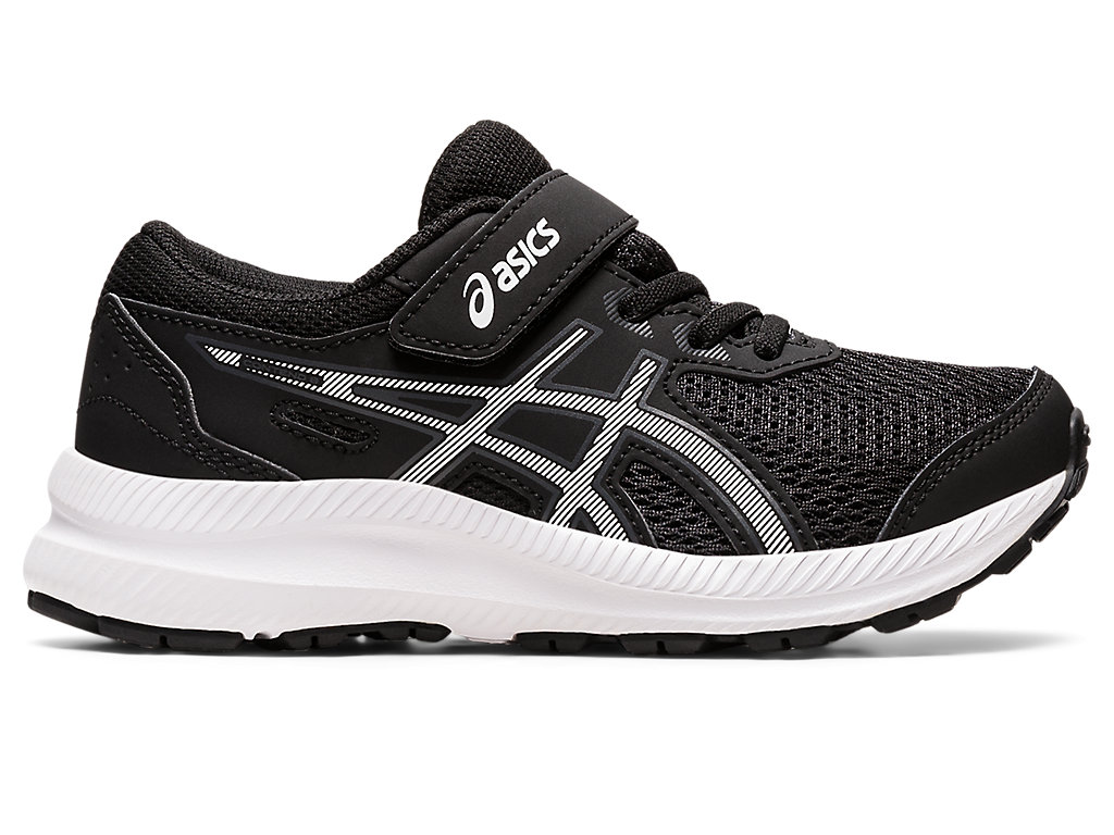 Running Shoes Asics Contend 8 Pre-School Criança Pretas Branco | 1970-MWTIX