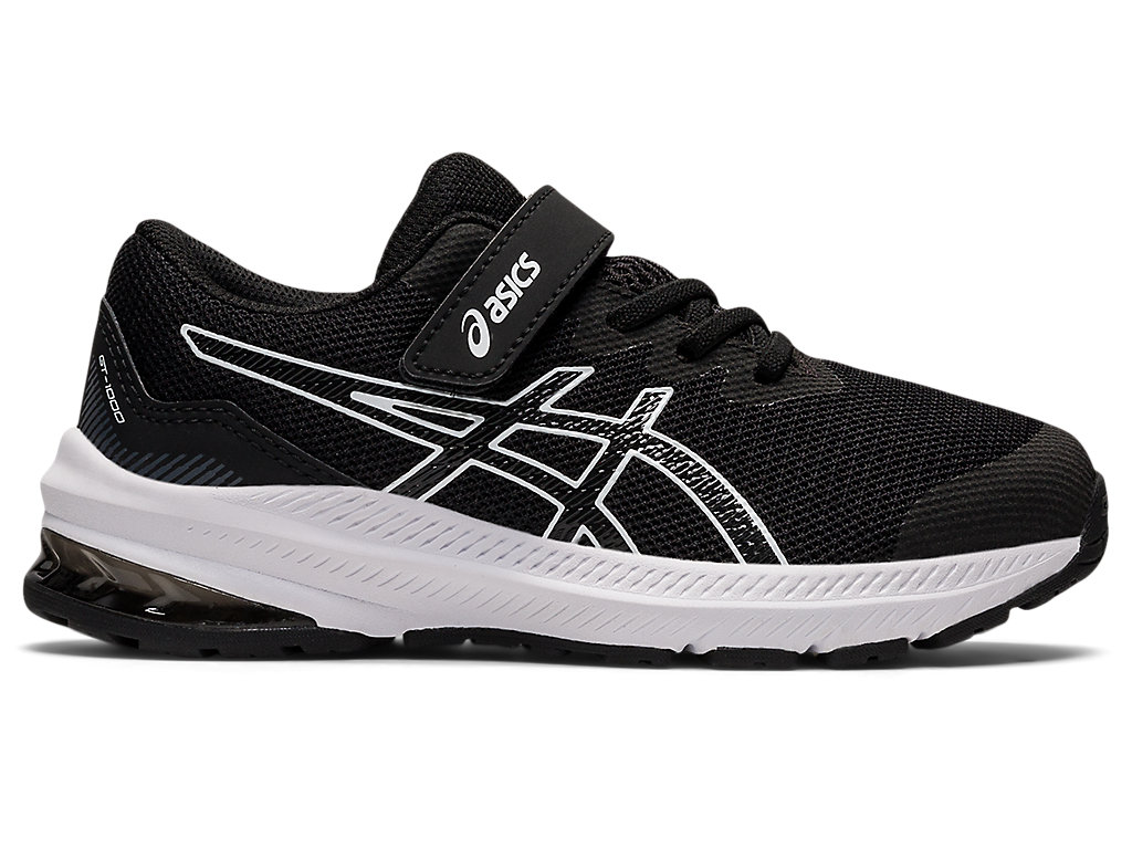 Running Shoes Asics Gt-1000 11 Pre-School Criança Pretas Branco | 3670-BGKMH