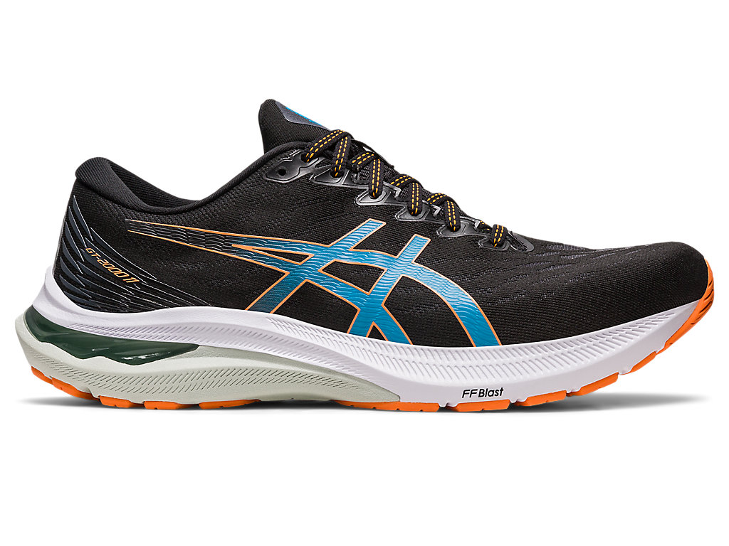 Running Shoes Asics Gt-2000 11 Extra Largos Masculino Pretas Laranja Coral | 6351-ETLUJ