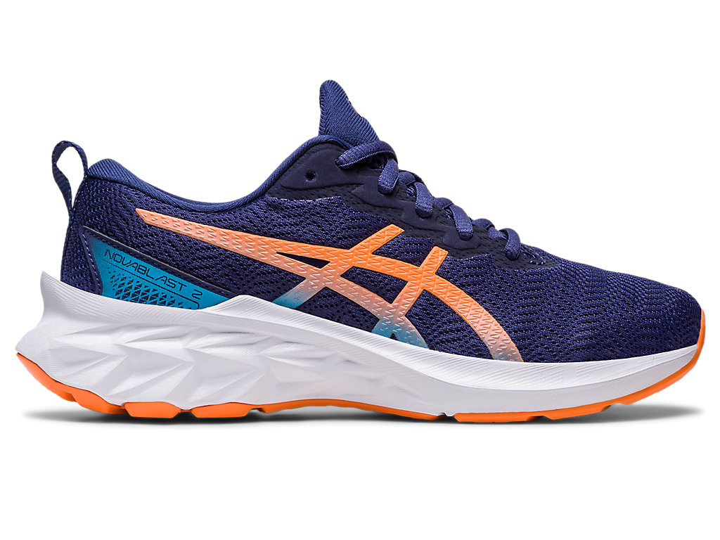 Running Shoes Asics Novablast 2 Grade School Criança Azul Anil Azuis Laranja Coral | 1287-BXQLE