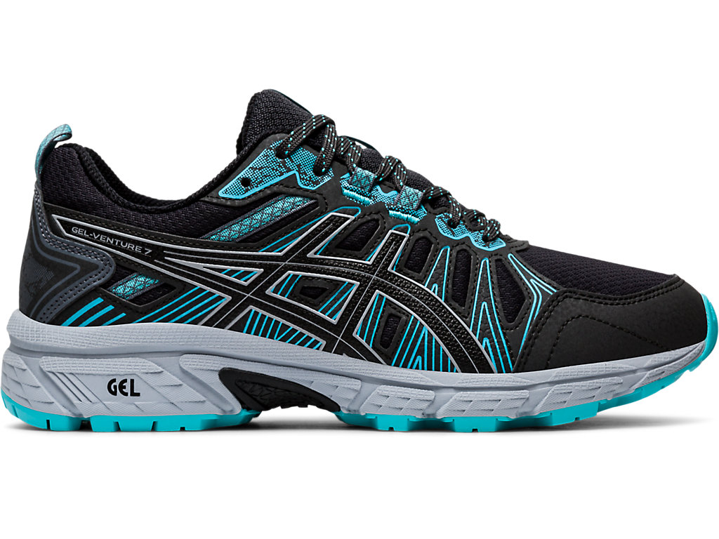 Sapatilhas Trail Running Asics Gel-Venture 7 (D) Feminino Cinzentas Escuro Pretas | 1730-OFGRL