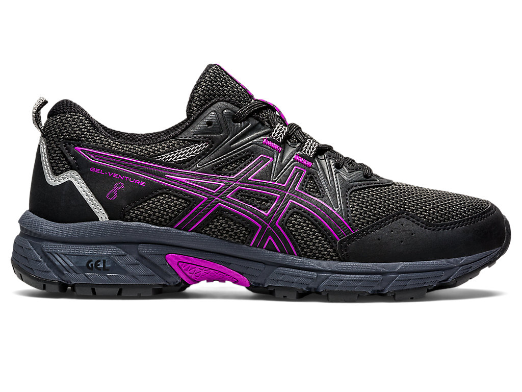 Sapatilhas Trail Running Asics Gel-Venture 8 Feminino Pretas Roxo | 5312-ARKWP