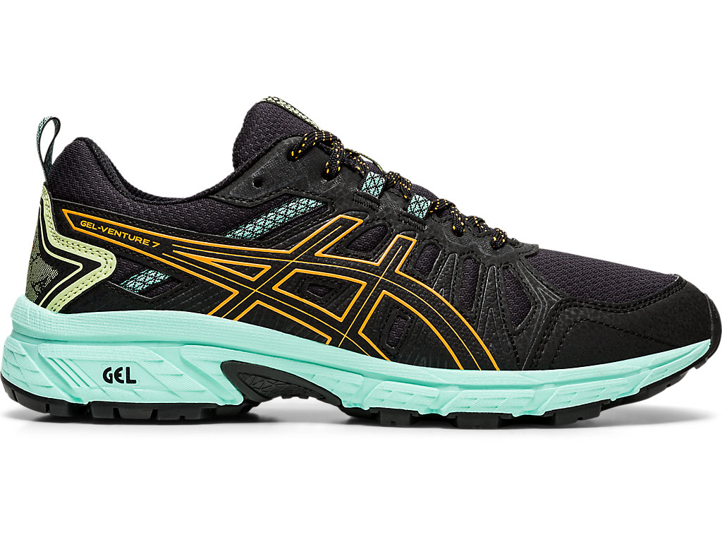 Sapatilhas Trail Running Asics Gel-Venture 7 (D) Feminino Pretas Laranja | 6785-UBXGP