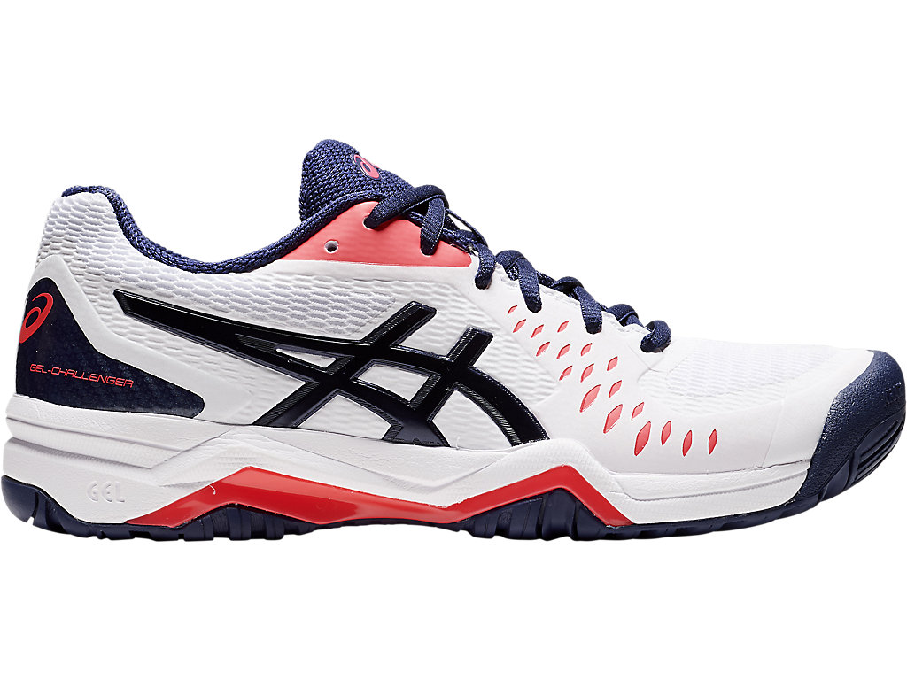 Sapatilhas de Tenis Asics Gel-Challenger 12 Feminino Branco Azul Marinho | 0584-ZVGKE