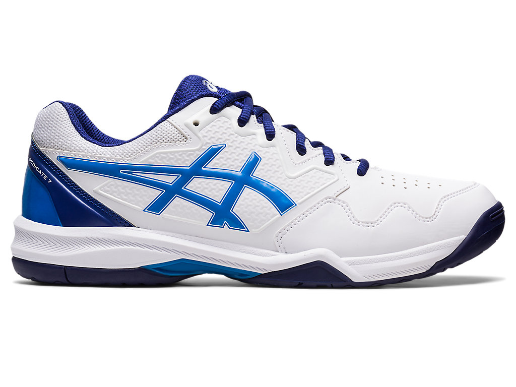 Sapatilhas de Tenis Asics Gel-Dedicate 7 Masculino Branco Azuis | 4623-TUJMF