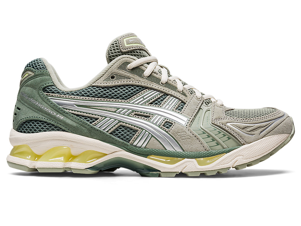 Sneakers Asics Gel-Kayano 14 Masculino Verde Oliva Cinzentas Prateadas | 8436-RDVBN