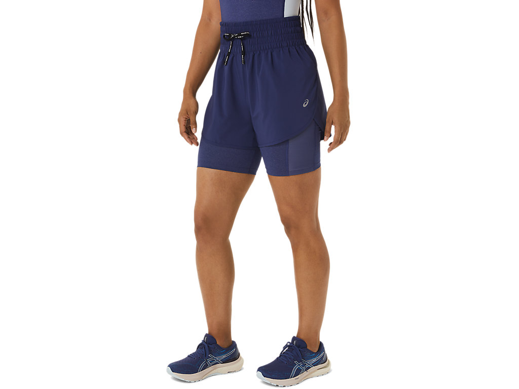 Calças Asics Nagino 4in Run Feminino Azul Anil Azuis | 0432-QNGOX