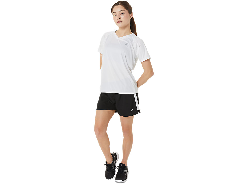 Calças Asics Ready-Set 3in Feminino Pretas Branco | 0745-RTGBW