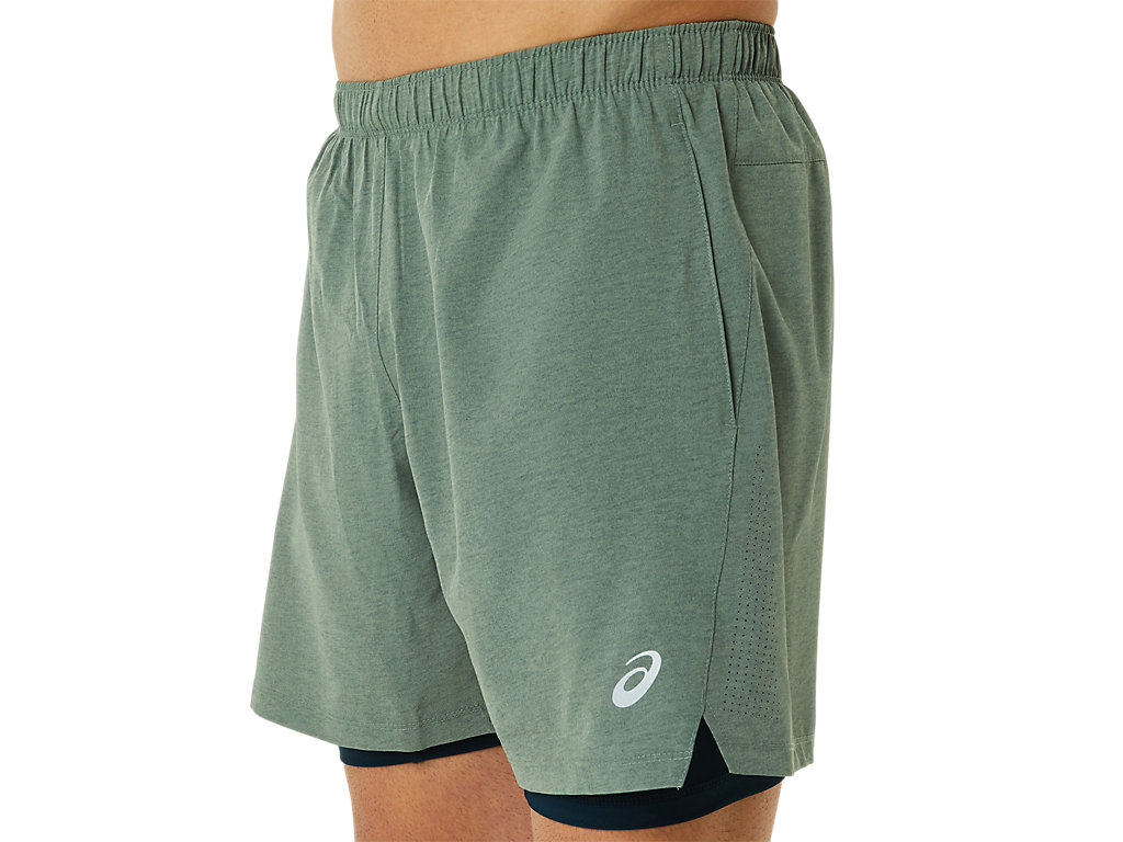 Calções Asics 7in 2 In 1 Masculino Verdes Azuis | 8716-MFLIO