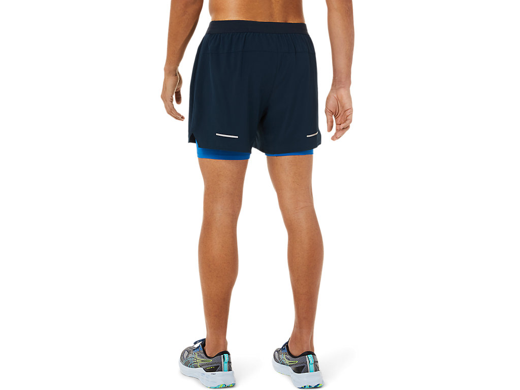 Calções Asics Estrada 2-N-1 5in Masculino Azuis | 0397-OLMDK