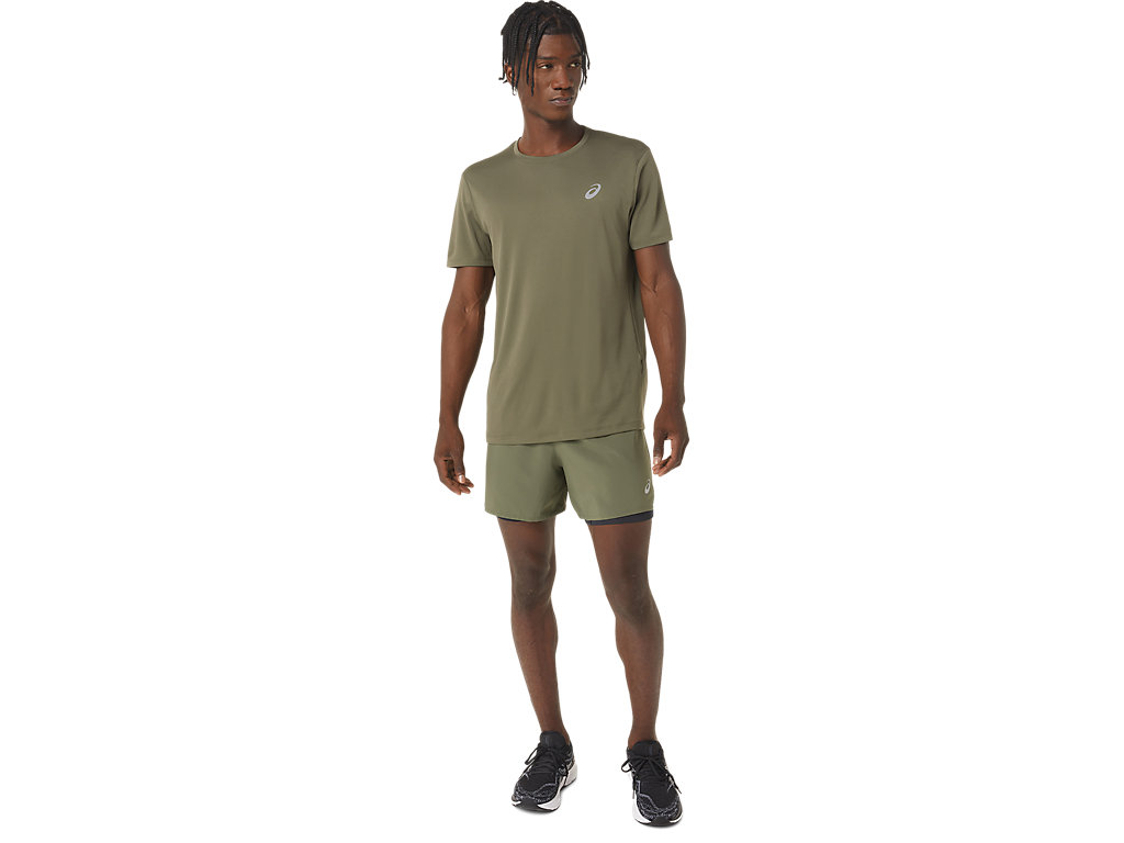 Calções Asics Estrada 2-N-1 5in Masculino Verdes Pretas | 1562-XUMOT