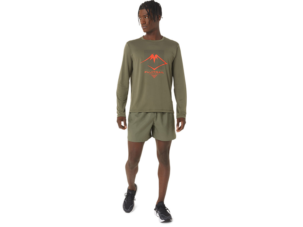 Calções Asics Fujitrail Logo Masculino Verdes | 1064-NRXLQ