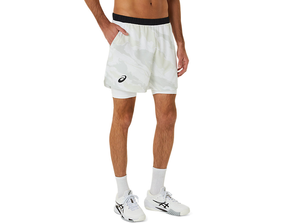 Calções Asics Match Gráficas 7in Masculino Branco | 7509-UZCMF