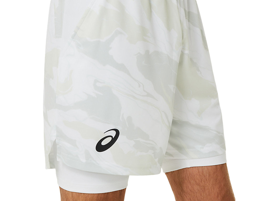 Calções Asics Match Gráficas 7in Masculino Branco | 7509-UZCMF