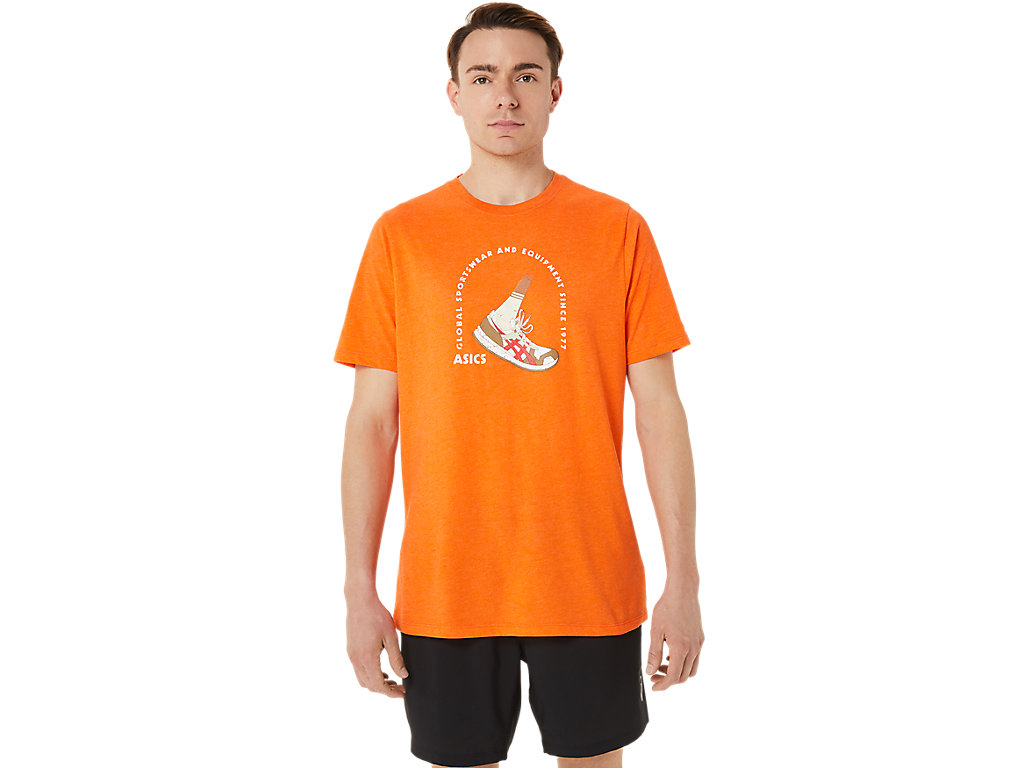 Camiseta Asics 1977 Global Sportswear Tee Masculino Laranja | 2376-CEZPX