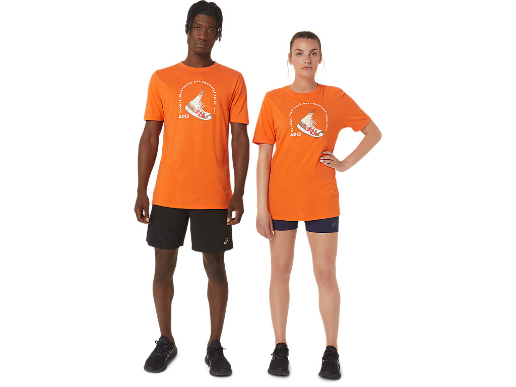 Camiseta Asics 1977 Global Sportswear Tee Masculino Laranja | 2376-CEZPX