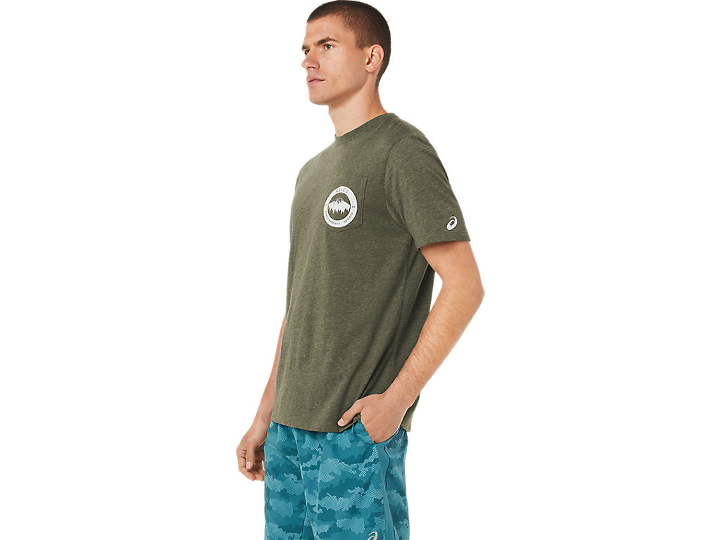 Camiseta Asics 1977 Mtn Pocket Tee Masculino Verde Oliva | 2839-SBAGF