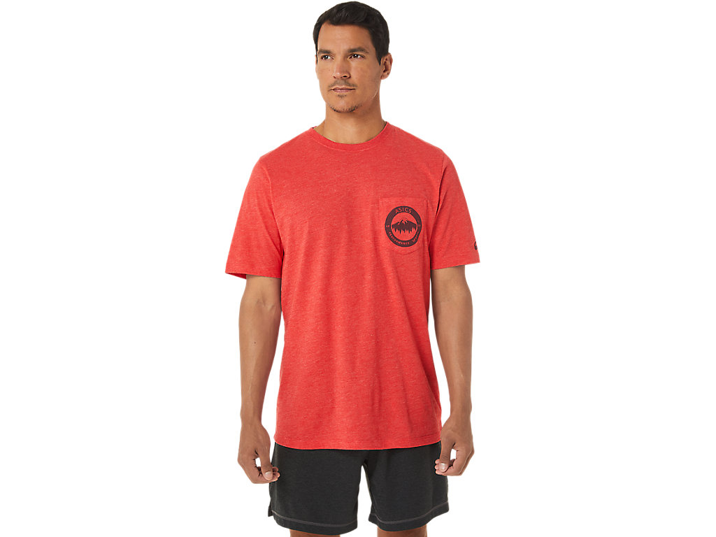 Camiseta Asics 1977 Mtn Pocket Tee Masculino Vermelhas | 6237-APUGV