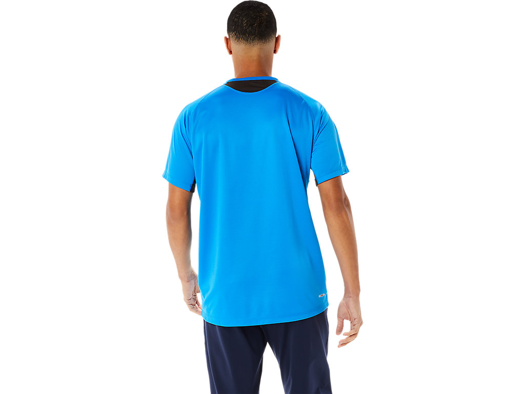 Camiseta Asics Active Sleeve Masculino Azuis | 5018-BHGLY