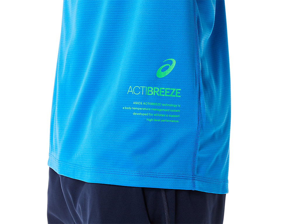 Camiseta Asics Active Sleeve Masculino Azuis | 5018-BHGLY