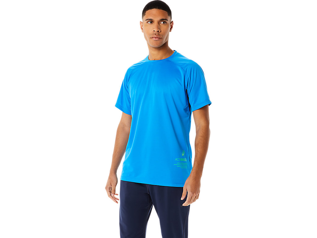 Camiseta Asics Active Sleeve Masculino Azuis | 5018-BHGLY