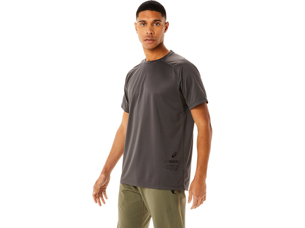 Camiseta Asics Active Sleeve Masculino Obsidiana Cinzentas | 9675-MEQTG