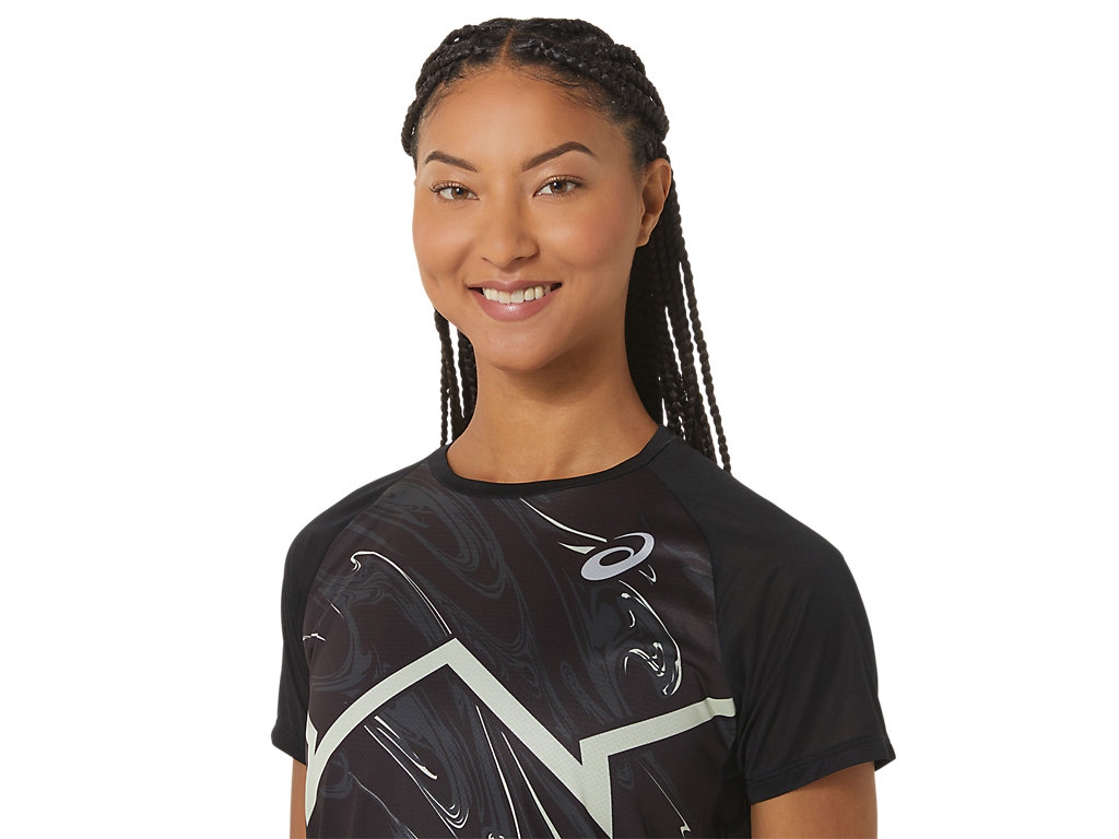 Camiseta Asics Cj-Line Light Sleeve Feminino Pretas Verdes | 1497-GQBTK