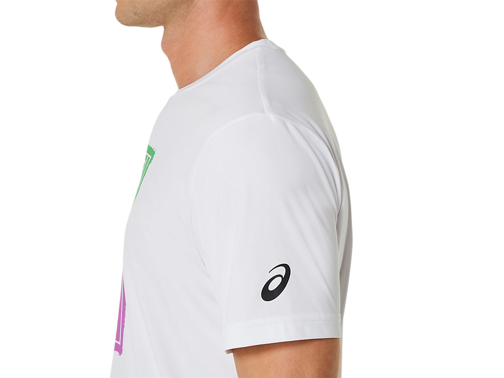 Camiseta Asics Court Gs Gráficas Tee Masculino Branco | 1760-ZXOJR