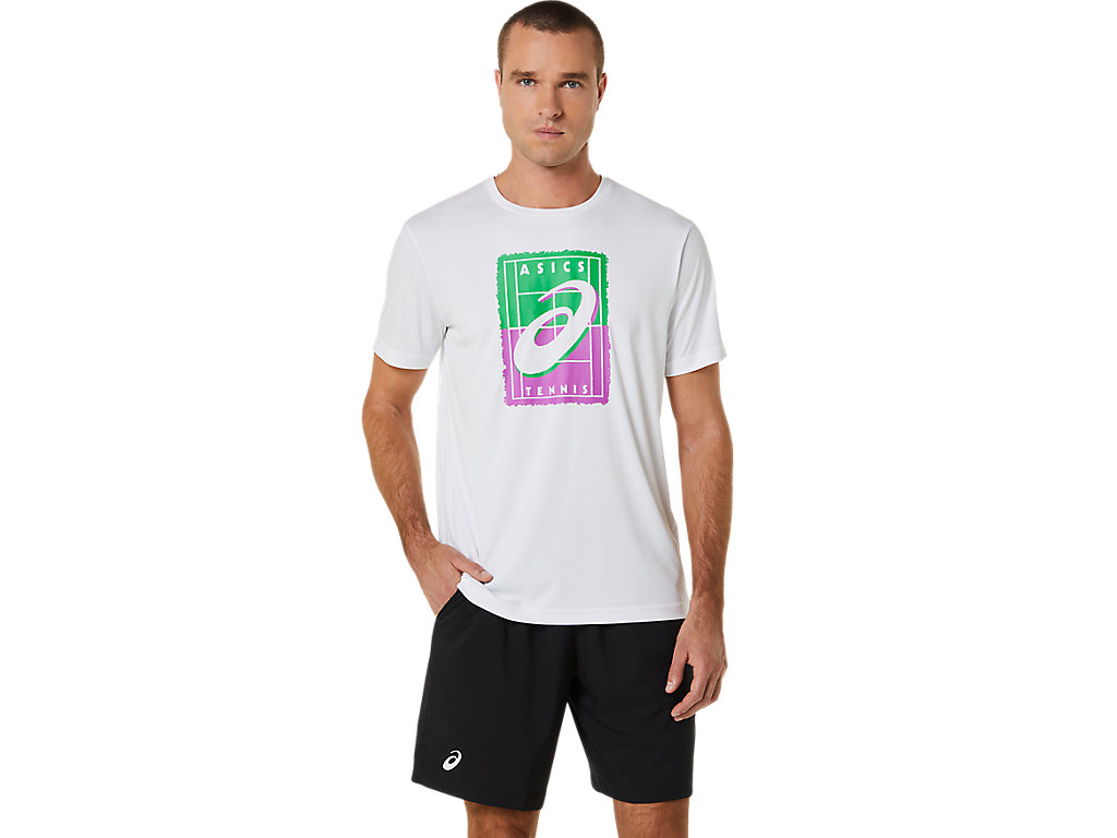 Camiseta Asics Court Gs Gráficas Tee Masculino Branco | 1760-ZXOJR