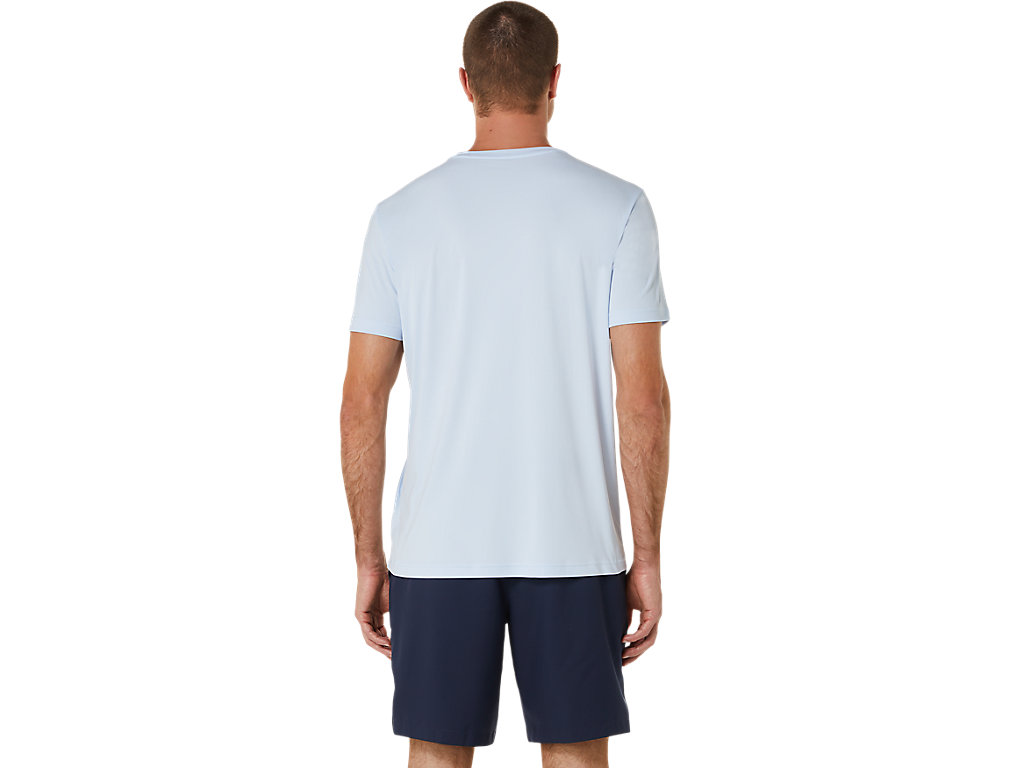 Camiseta Asics Court Gs Gráficas Tee Masculino Azuis | 7065-KSJZY